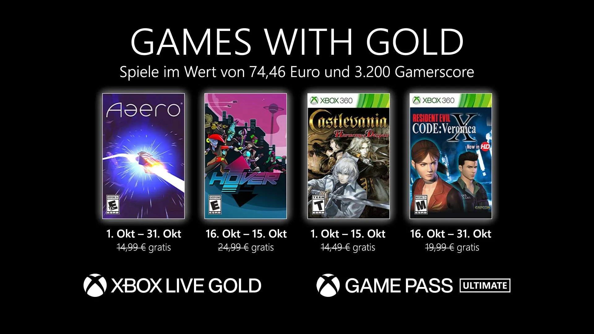 Die Games with Gold Titel im Oktober Heropic