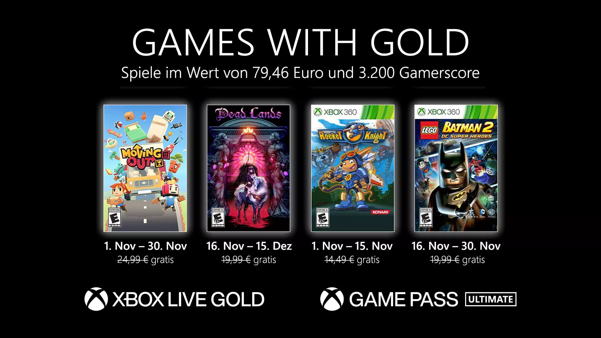Die Games with Gold Titel im November Heropic