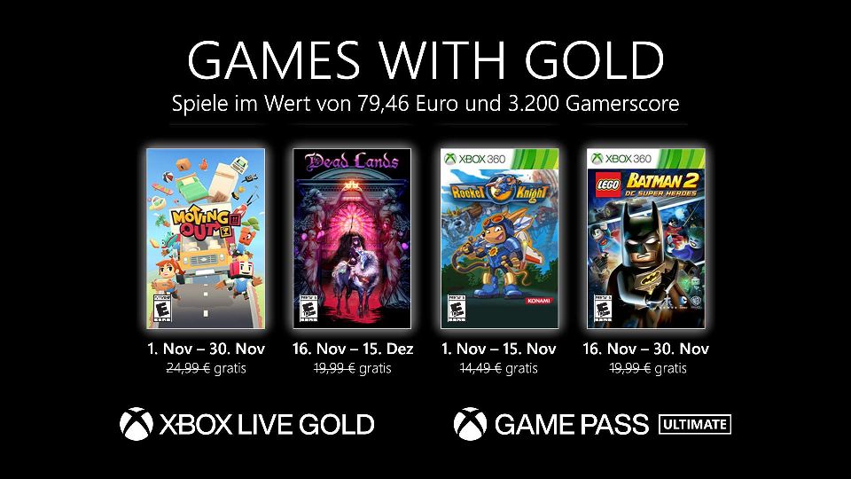 Die Games with Gold Titel im November