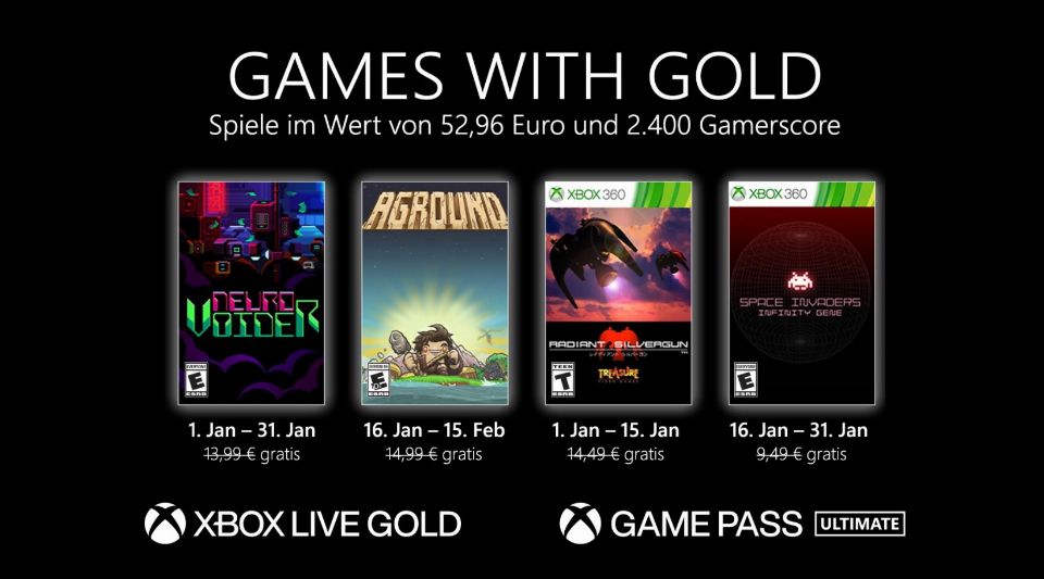 Die Games with Gold Titel im Januar 2022