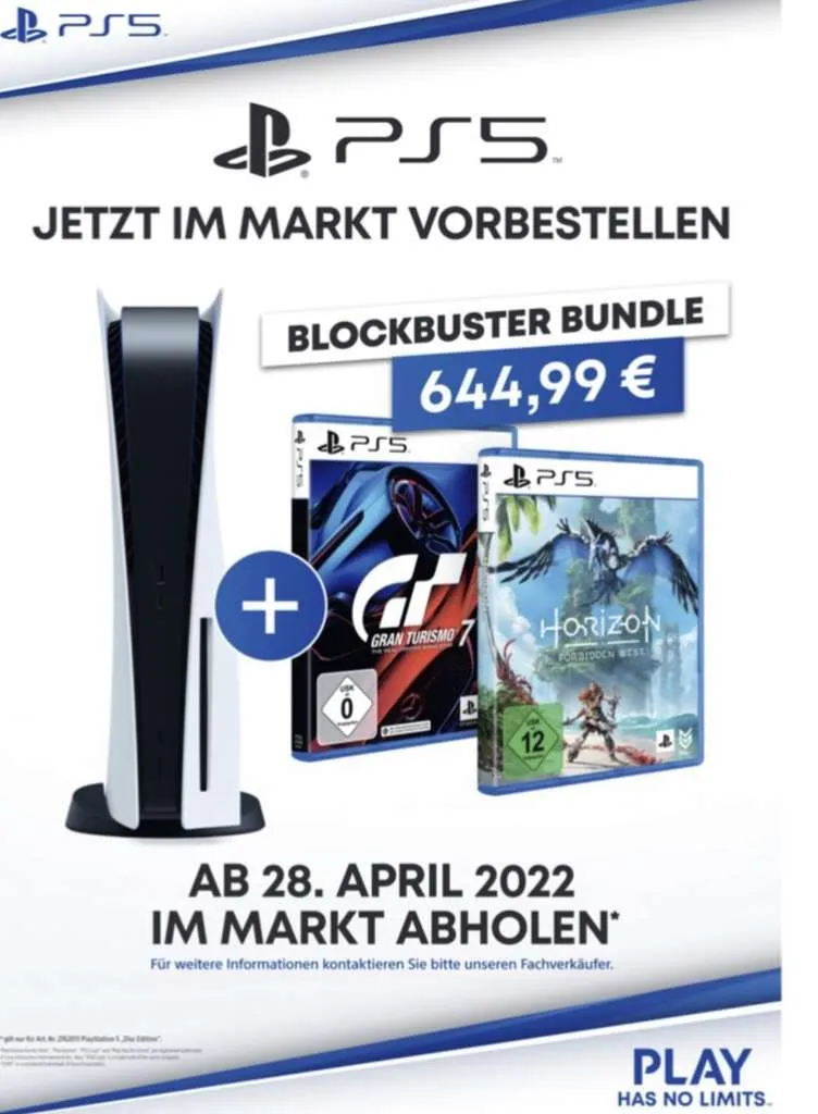 Hinweis: Wer noch eine PS5 sucht, sollte heute in den Märkten vor Ort vorbestellen Heropic