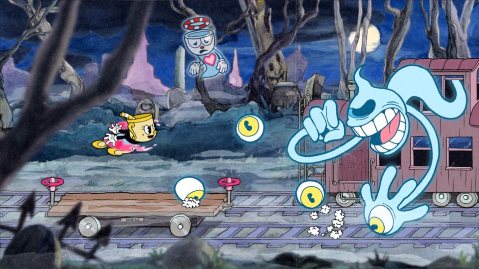 Cuphead - The Delicious Last Course zeigt einen Bosskampf