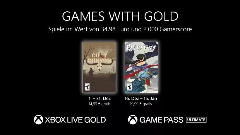 Games with Gold: Die Spiele im Dezember 2022