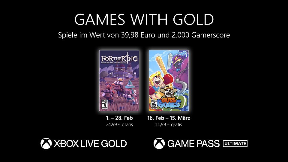 Games with Gold: Die Spiele im Februar 2023