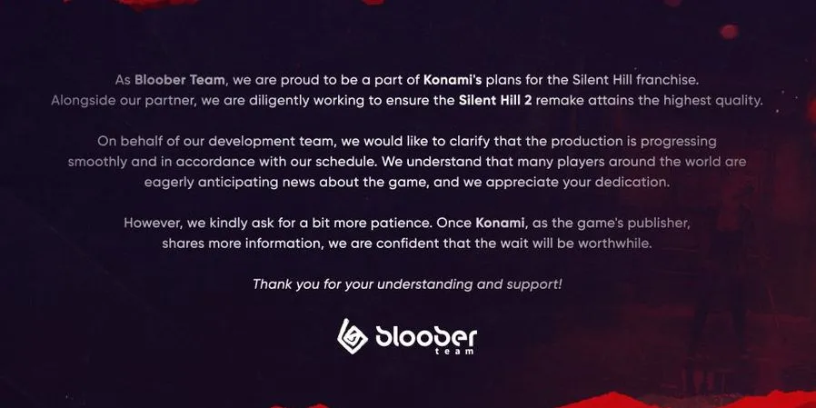 Bloober Team bestätigt, dass Silent Hill 2 Remake weiterhin entwickelt wird Heropic