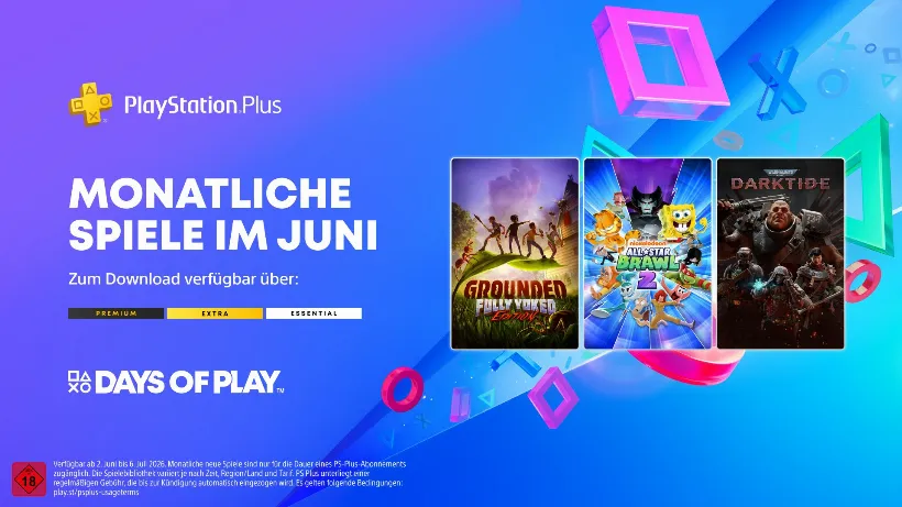 PlayStation Plus: Die monatlichen Spiele im Juni 2026