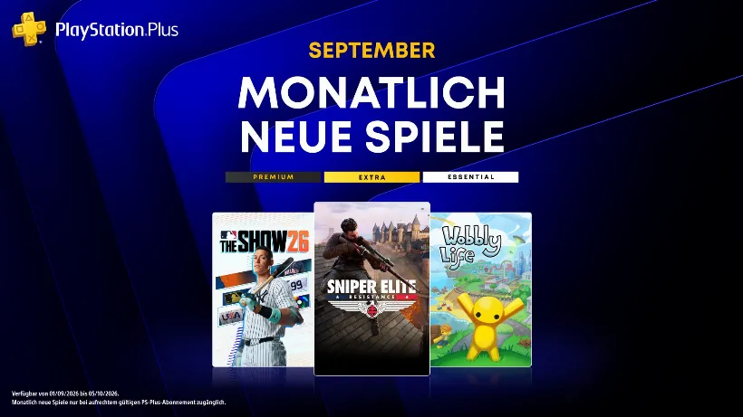PlayStation Plus: Die monatlichen Spiele im September 2026