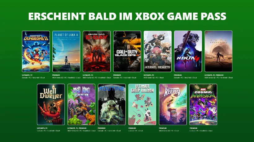 Xbox Game Pass: Die Neuzugänge Ende September und Anfang Oktober 2026